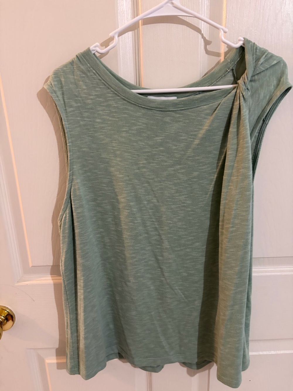 3 for $20 Sage Green Twist Shoulder Tank Top Size XL Casual Sleeveless Top